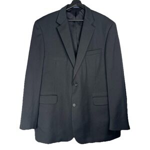 Stafford Performance Men's Blazer 46LG Black 100% Wool 1 Vent Suit Coat